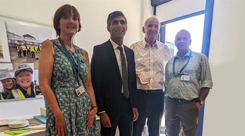 Trustee Mike awarded plaque by Rishi Sunak at surgical centre opening